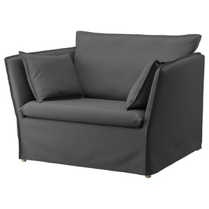 BACKSÄLEN 1,5-seat armchair, Hallarp grey