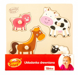 Smily Play Wooden Puzzle Farm 18m+