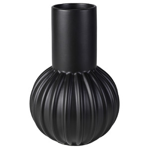 SKOGSTUNDRA Vase, black, 27 cm