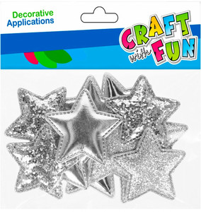 Craft Christmas Self-Adhesive Decorative Stickers Stars 16pcs, silver