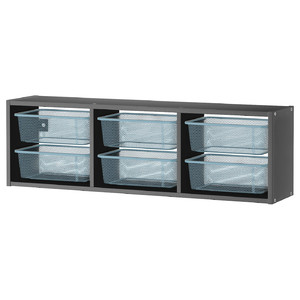 TROFAST Wall storage, grey/grey-blue, 99x21x30 cm