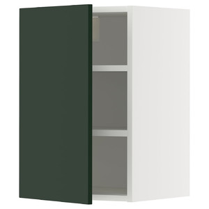 METOD Wall cabinet with shelves, white/Havstorp deep green, 40x60 cm