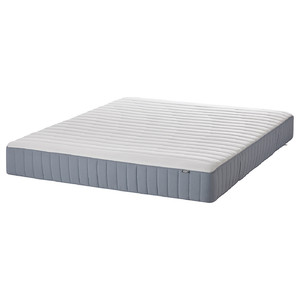 VALEVÅG Pocket sprung mattress, firm, light blue, 180x200 cm