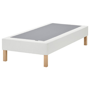 LYNGÖR Slatted mattress base with legs, white, 90x200 cm