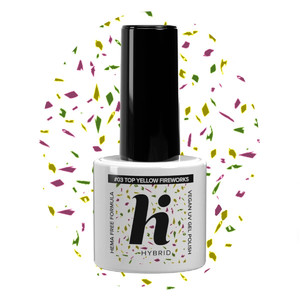 Hi Hybrid HEMA Free Top No Wipe #03 Yellow Fireworks Vegan 5ml