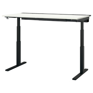 MITTZON Desk sit/stand, electric white/black, 160x80 cm