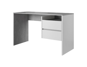 Desk with Drawers Paco, concrete/matt white