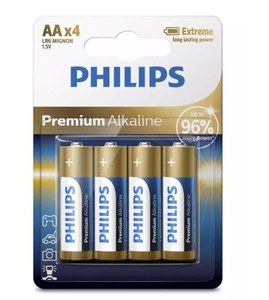 Philips Premium Alkaline Batteries AA x4