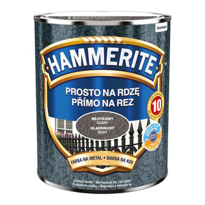 Hammerite Direct To Rust Metal Paint 0.7l, hammered grey
