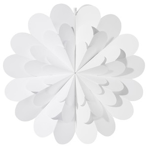 STRÅLA Lamp shade, 3D flower/white, 55 cm