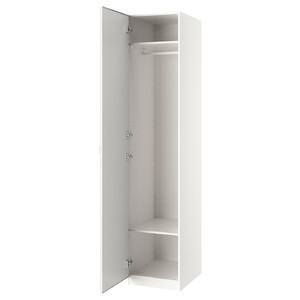 PAX / ÅHEIM Wardrobe combination, white/mirror glass, 50x60x236 cm