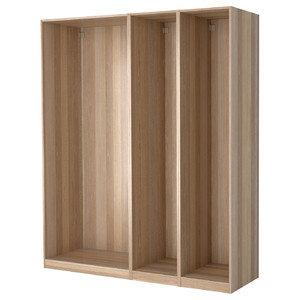 PAX Wardrobe frame, white stained oak effect, 200x58x236 cm