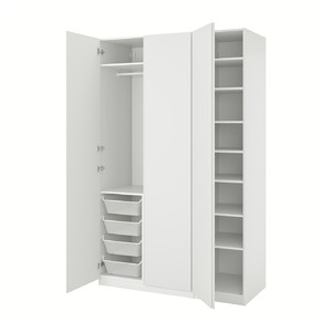 PAX / VIKANES Wardrobe combination, white, 150x60x236 cm