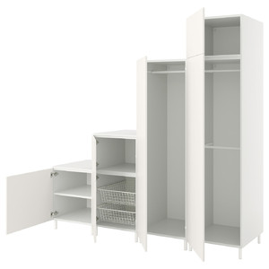 PLATSA Wardrobe w 6 doors, white/Fonnes white, 240x57x231 cm