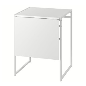 MUDDUS Drop-leaf table, white, 48/92x60 cm