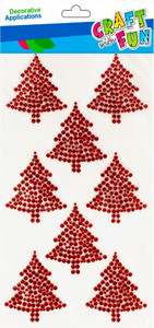 Christmas Crystal Stickers Christmas Trees 8pcs
