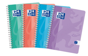 Spiral Notebook Squared A5 80 Pages Oxford 1pc, assorted colours