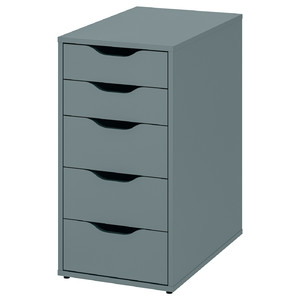 ALEX Drawer unit, grey-turquoise, 36x70 cm