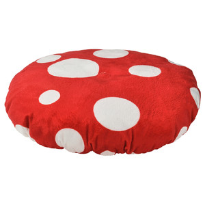 SKOGSDUVA Stool cover, toadstool shaped/red white