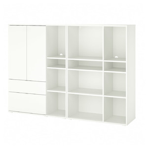 VIHALS Storage combination, white, 200x37x140 cm