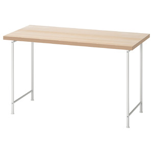 LAGKAPTEN / SPÄND Desk, white stained oak effect/white, 120x60 cm