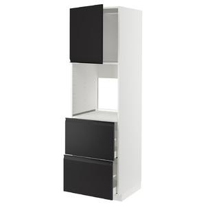 METOD / MAXIMERA Hi cab f ov w dr/2 frnts/2 hi drwrs, white/Upplöv matt anthracite, 60x60x200 cm