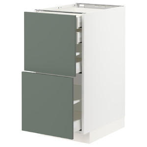 METOD / MAXIMERA base cb 2 frnts/2 low/1 md/1 hi drw, 40x60 cm, white/Bodarp grey-green, 40x60 cm