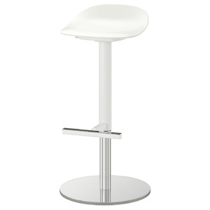 JANINGE Bar stool, white, 76 cm