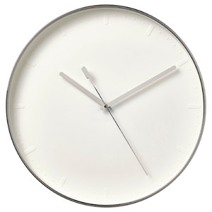 MALLHOPPA Wall clock, low-voltage/silver-colour, 35 cm