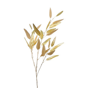 Artificial Spray with Leaves 116cm, gold