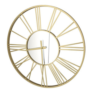 Metal Wall Clock 60 x 60 cm, mirror/gold
