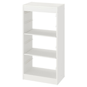 TROFAST Storage combination with shelves, white, 46x30x94 cm