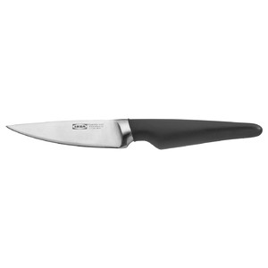 VÖRDA Paring knife, black, 9 cm