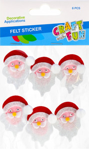 Christmas Self-adhesive Felt Decoration Santa 6pcs