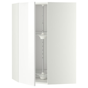 METOD Corner wall cabinet with carousel, white, Ringhult white, 68x100 cm