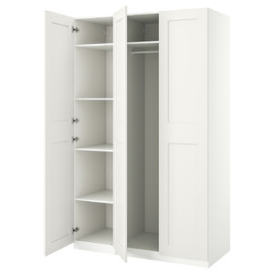 PAX / GRIMO Wardrobe combination, white, 150x60x236 cm