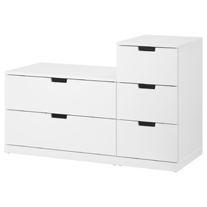 NORDLI Chest of 5 drawers, white, 120x76 cm