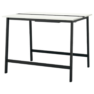 MITTZON Conference table, white/black, 140x108x105 cm