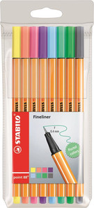 Stabilo Point 88 Fineliners 88/8-01 Pastel Colours 8pcs