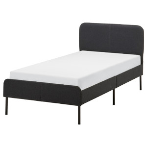 SLATTUM Upholstered bed frame, Vissle dark grey, 90x200 cm