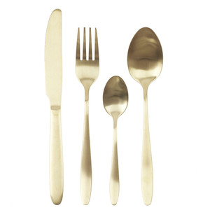 Cutlery Set Charbon 16pcs, light gold