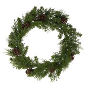 STRÅLA LED wreath, battery-operated artificial, 54 cm