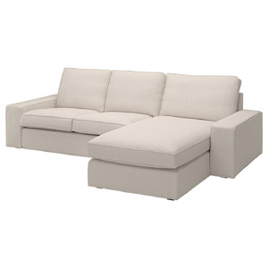 KIVIK 3-seat sofa with chaise longue, Tresund light beige