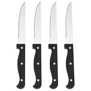 SNITTA Knife, black, 4 pack