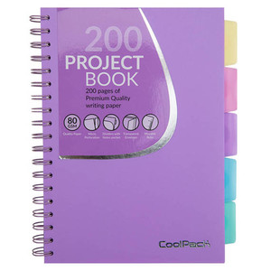 Spiral Notebook Project Book A4 100 Squared PP, pastel violet