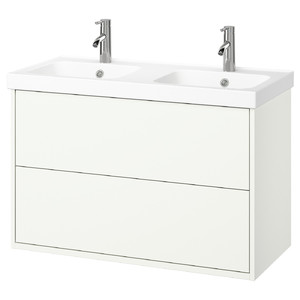 HAVBÄCK / ORRSJÖN Wash-stnd w drawers/wash-basin/taps, white, 102x49x69 cm