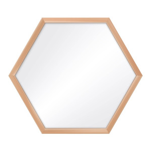Hexagon Mirror 35x40 cm, pink copper