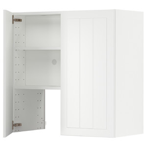 METOD Wall cb f extr hood w shlf/door, white/Stensund white, 80x80 cm