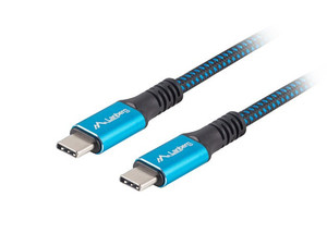 Lanberg Cable USB-C M/M USB4 1.2m 100W 8K 60Hz, black-blue