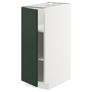 METOD Base cabinet with shelves, white/Havstorp deep green, 30x60 cm